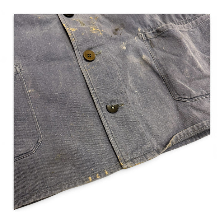 Vintage Distressed Faded Blue French Chore Jacket (M)