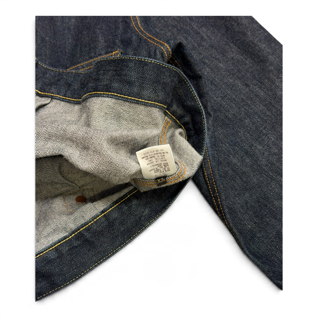Kapital Raw Denim Dark Blue Trucker Jacket (L)