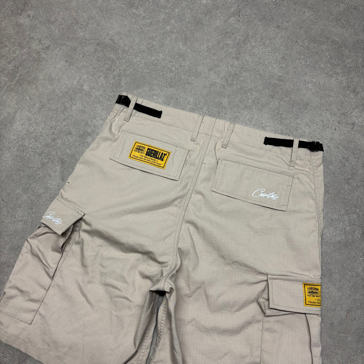 Corteiz Beige Cargo Shorts (M)