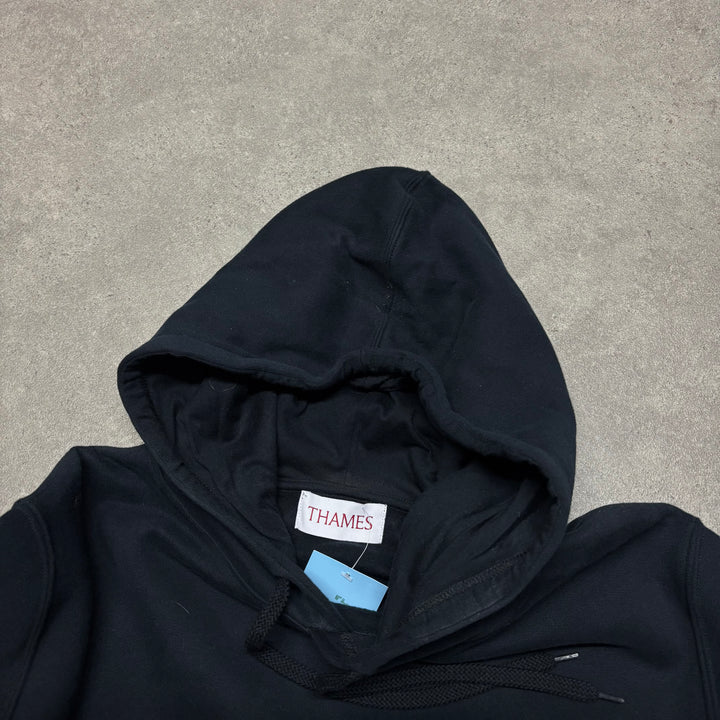 Thames Navy Spell Out Pullover Hoodie (M)
