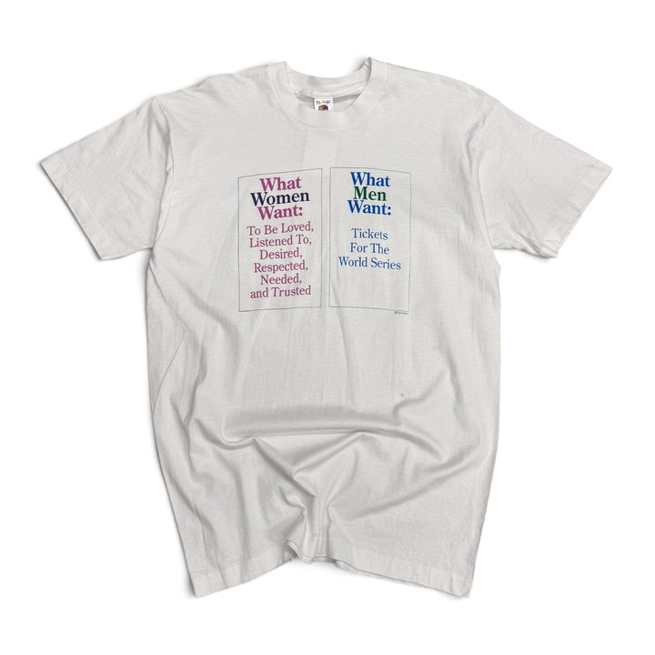 Vintage Single Stitch Women And Men Graphic T shirt White (XL)