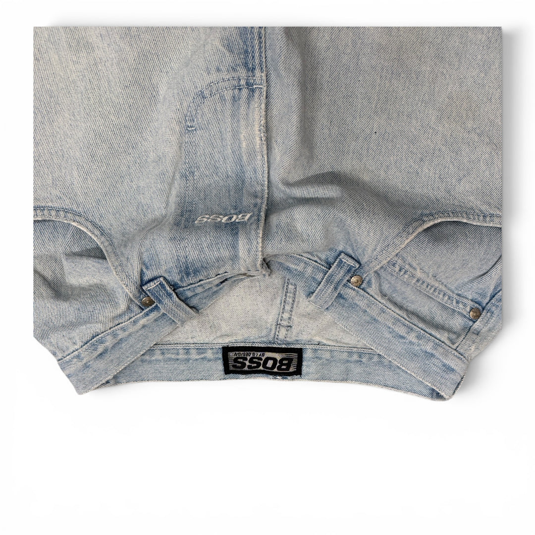 Vintage 90's Boss Baggy Denim Shorts Blue (32")