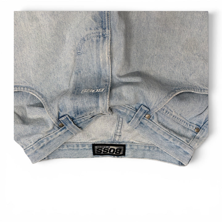 Vintage 90's Boss Baggy Denim Shorts Blue (32")