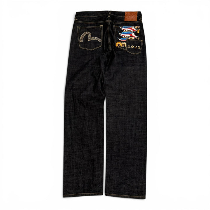 Vintage Evisu Embroidered Jeans Navy 34"