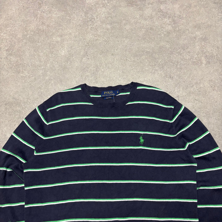 Polo Ralph Lauren Navy Green Knitted Sweater (M)