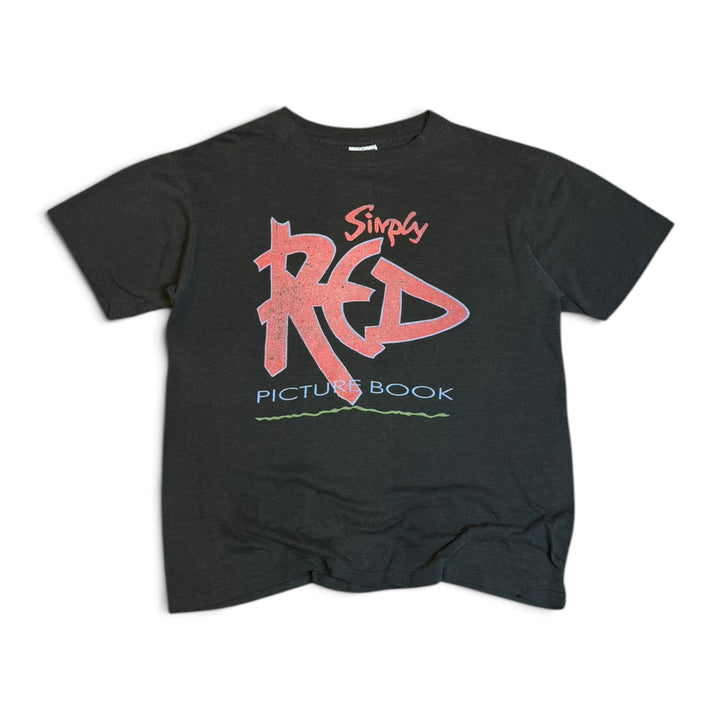 1986 Vintage Simply Red Black Graphic T-Shirt (XL)