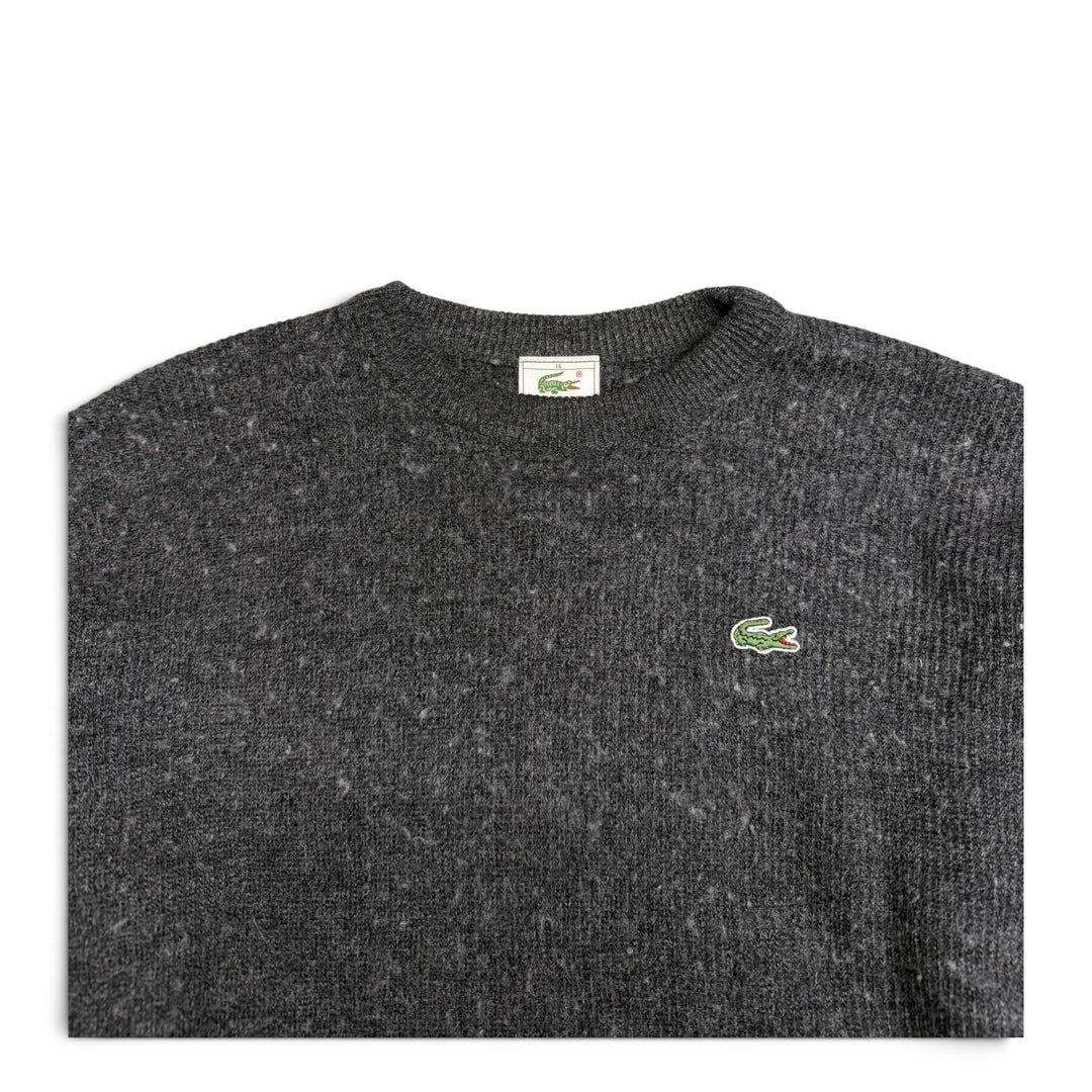 Vintage Lacoste Crew Neck Knit Jumper Grey (L)