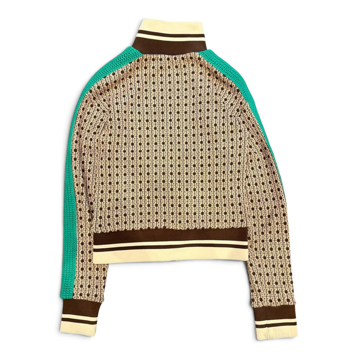 Wales Bonner Clerendon Crochet- Trim Stretch Jersey Jacket Brown (XXS)