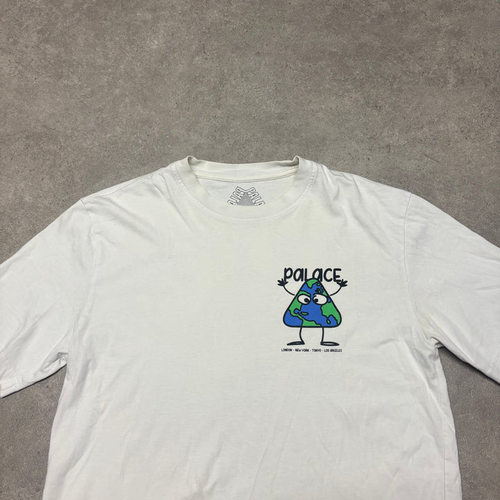 Palace Earth White Graphic T-Shirt (L)