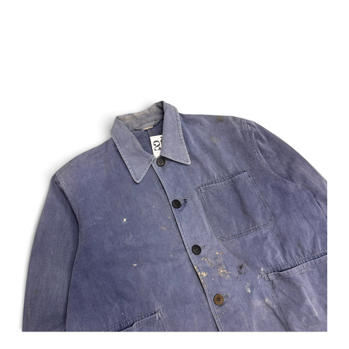 Vintage Distressed Faded Blue French Chore Jacket (M)