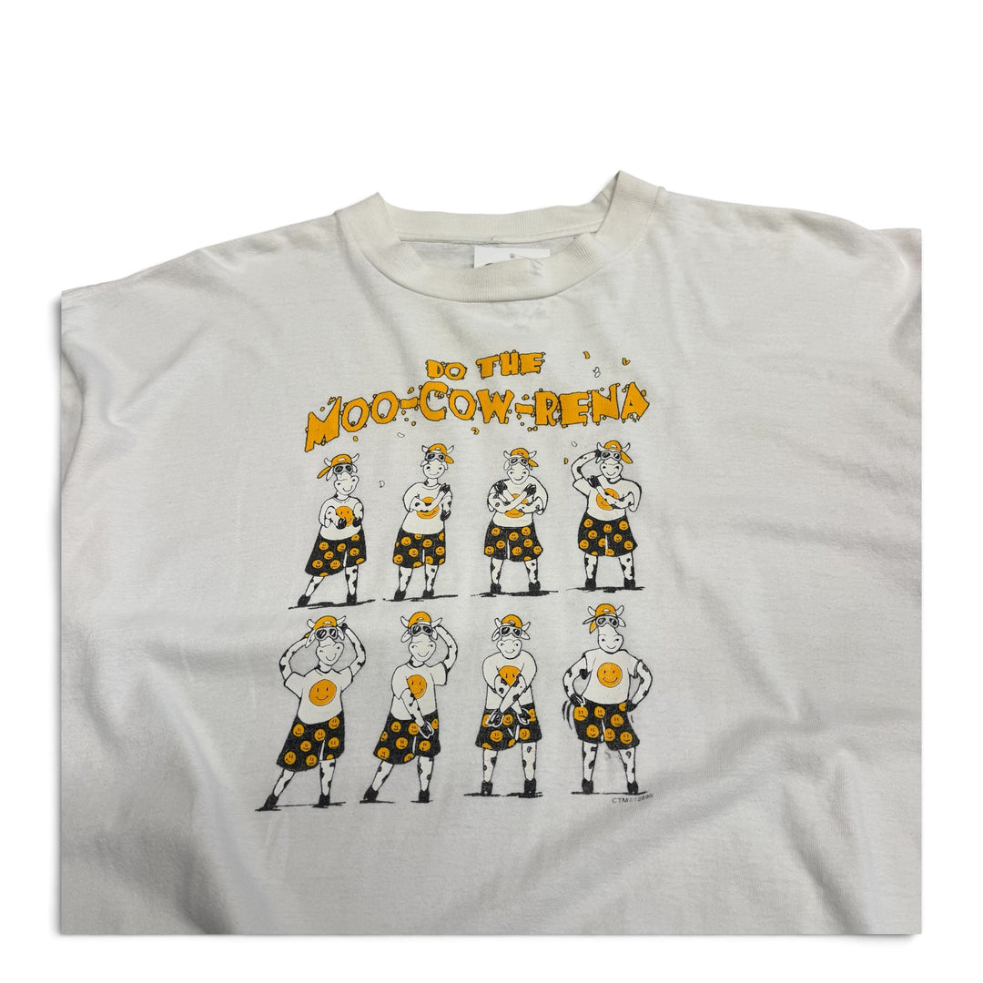 Vintage Single Stitch Moo - Cow Rena Graphic T Shirt  White (L)