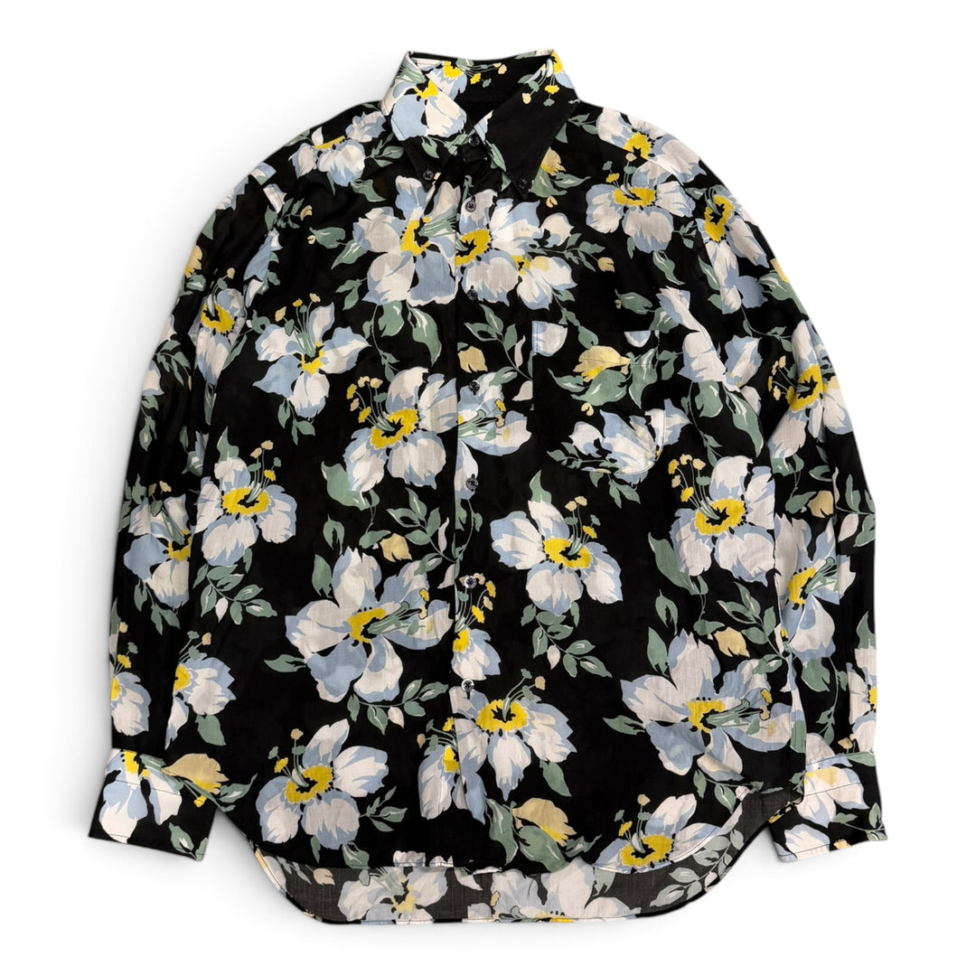 Tom Ford Floral Black Long Sleeve Lightweight Shirt (M)