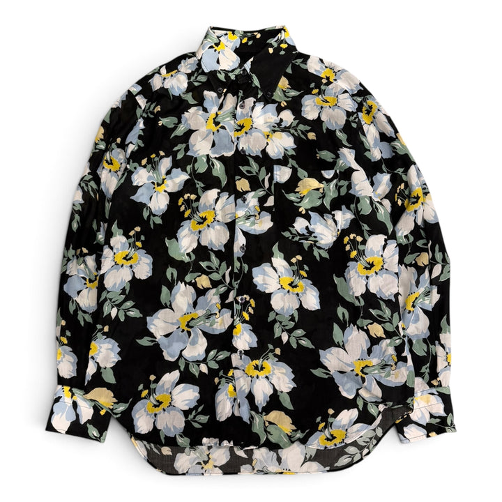 Tom Ford Floral Black Long Sleeve Lightweight Shirt (M)