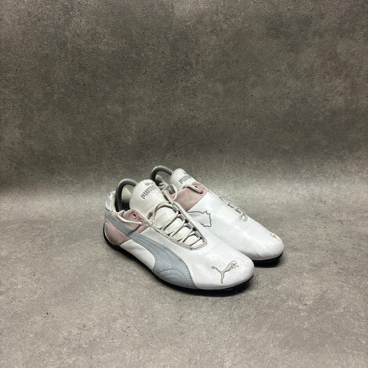 Vintage Puma Women's White, Silver & Pink Trainers (UK6.5)