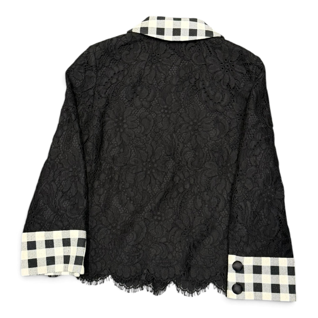 Dolce & Gabbana Black Checkered Collar Lace Jacket (38)