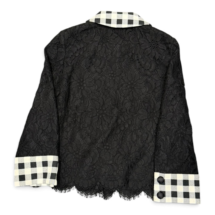 Dolce & Gabbana Black Checkered Collar Lace Jacket (38)