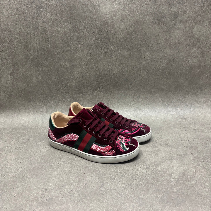 Gucci Ace Velvet Trainers (UK4)
