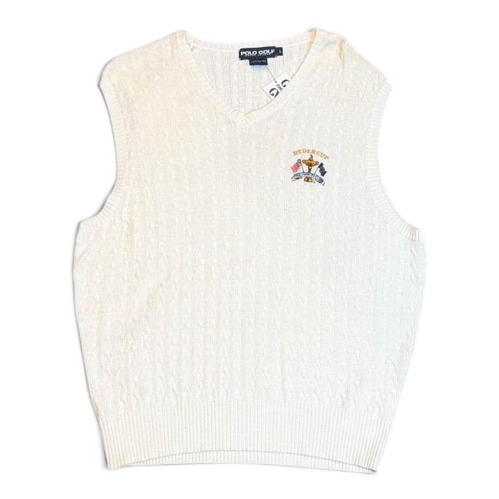 Vintage Polo Ralph Lauren Ryder Cup White Knitted Sweater Vest (L)