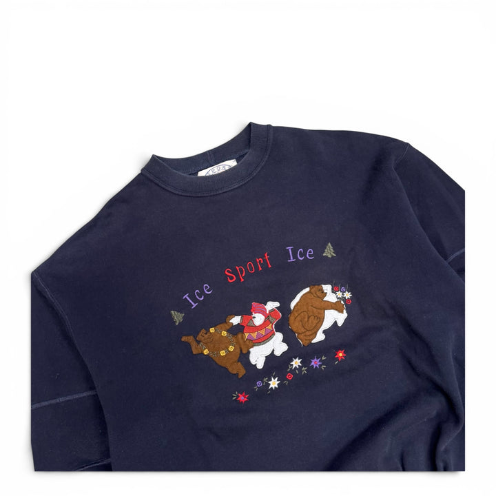Vintage Ice Sport Crew Neck Sweatshirt Navy (L)