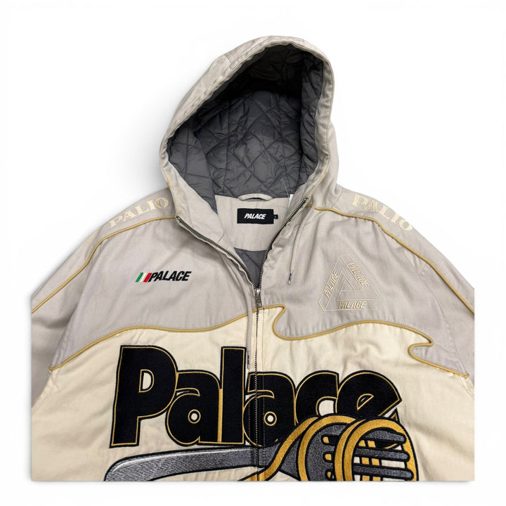 Palace Cream & Grey Pasta Hooded Heavyweight Jacket (L)