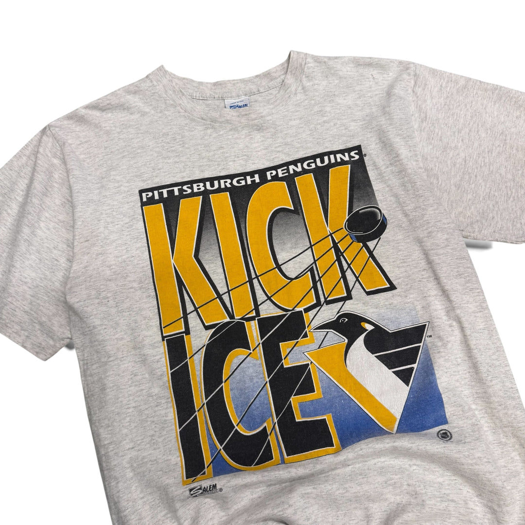 Vintage Pittsburg Penguins Graphic T shirt Gray (L)