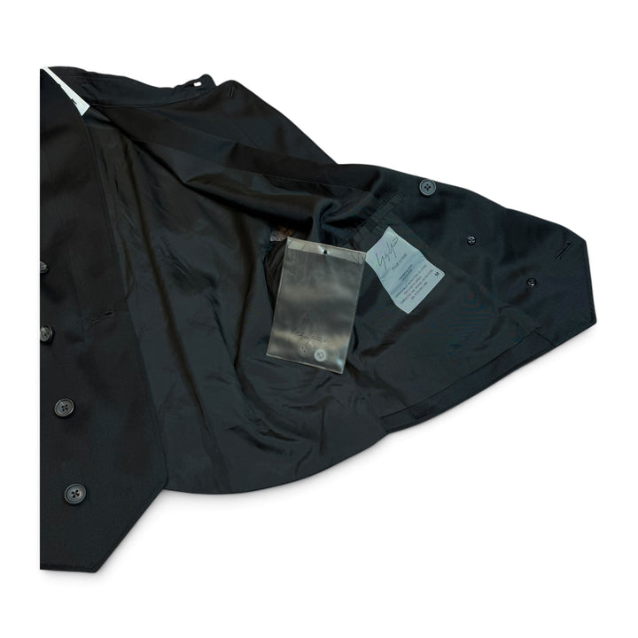 Vintage Yohji Yamamoto Black Laine Wool Waistcoat Jacket (M)