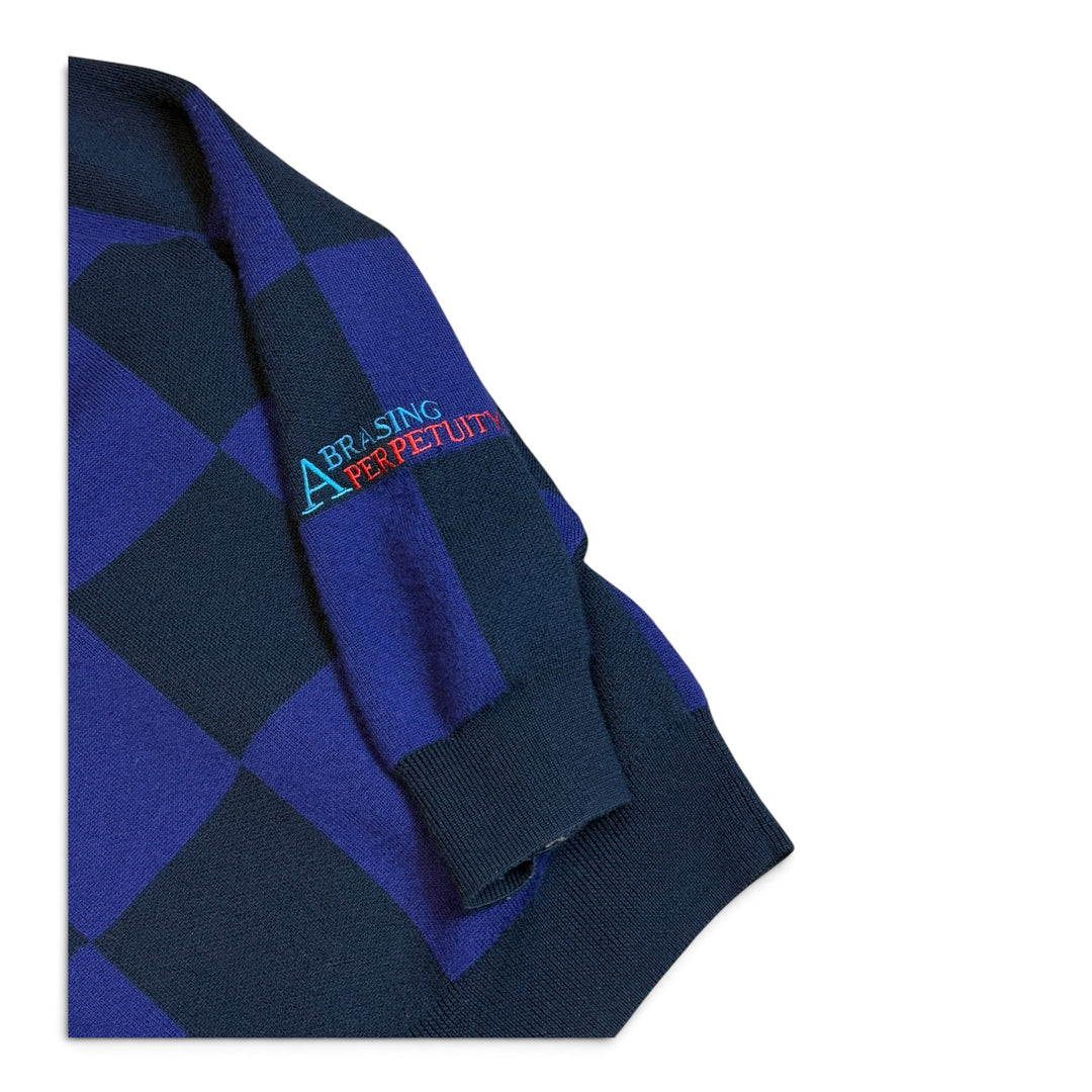 Raf Simons x Fred Perry Purple & Black Checkered Knitted Cardigan (XXL)