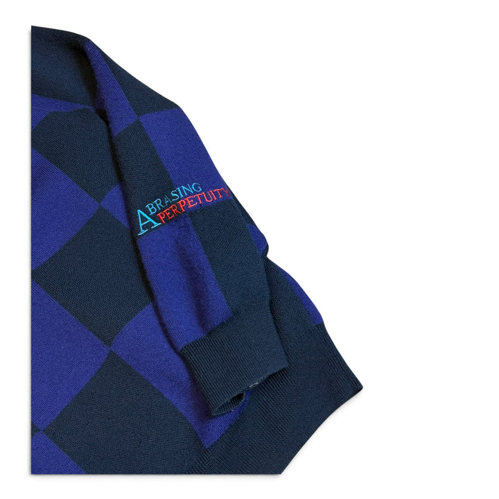 Raf Simons x Fred Perry Purple & Black Checkered Knitted Cardigan (XXL)