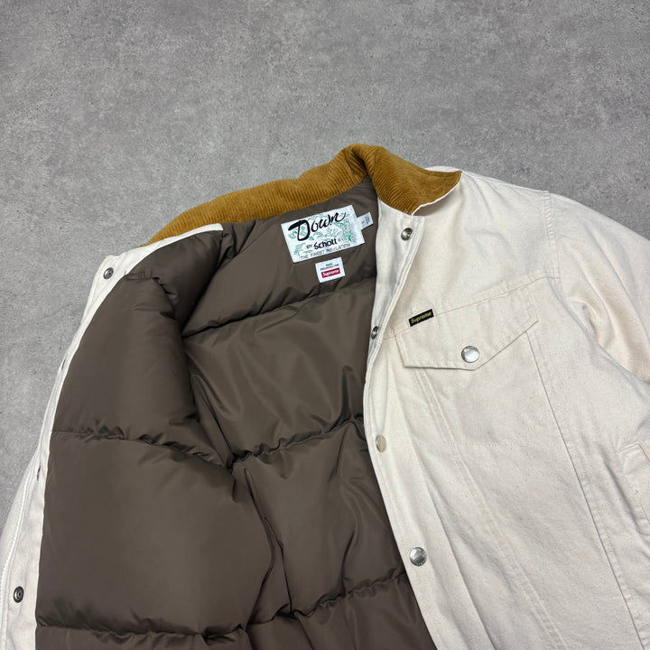 Supreme Schott Canvas Down Trucker Jacket Natural (S)