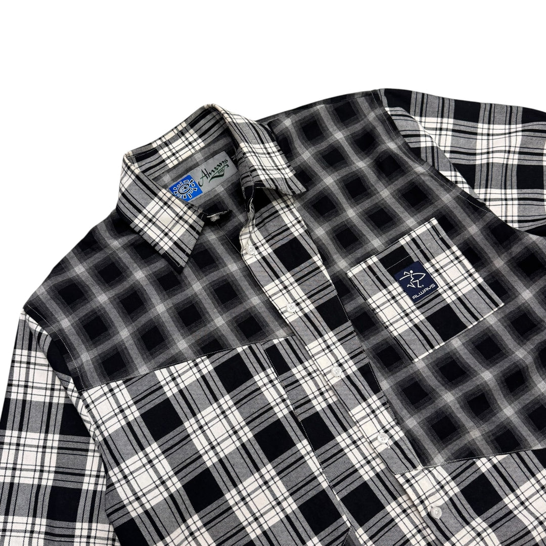 Always Do Black Checkered Short Sleeve Shirt (M)