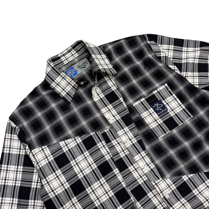 Always Do Black Checkered Short Sleeve Shirt (M)