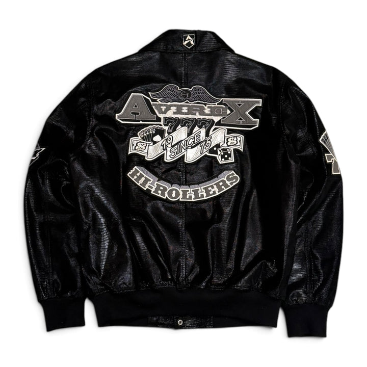 Vintage Avirex Snake Skean Varsity Jacket Black (L)