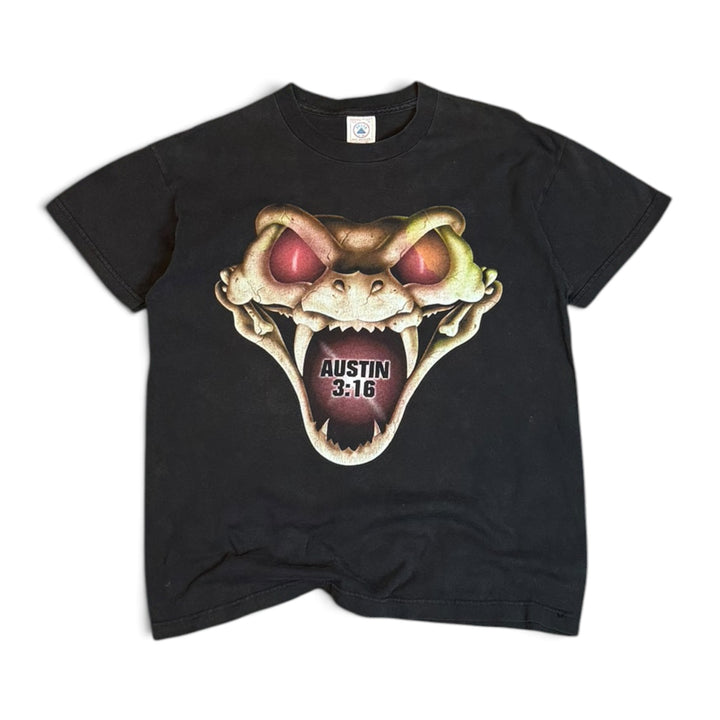 Vintage Austin 3:16 Snake Black Graphic T-Shirt (S)