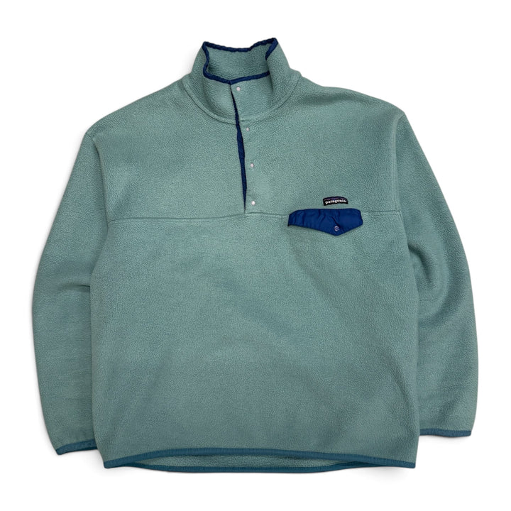1994 Vintage Patagonia No Snow Logo Blue Snap-T Fleece (L)