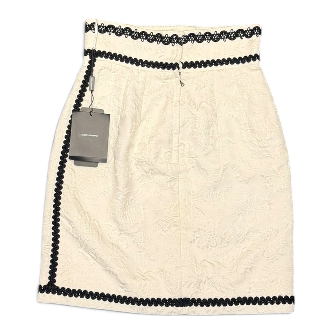 Dolce & Gabbana White & Black Jacquard Suit Two Piece Set (38)