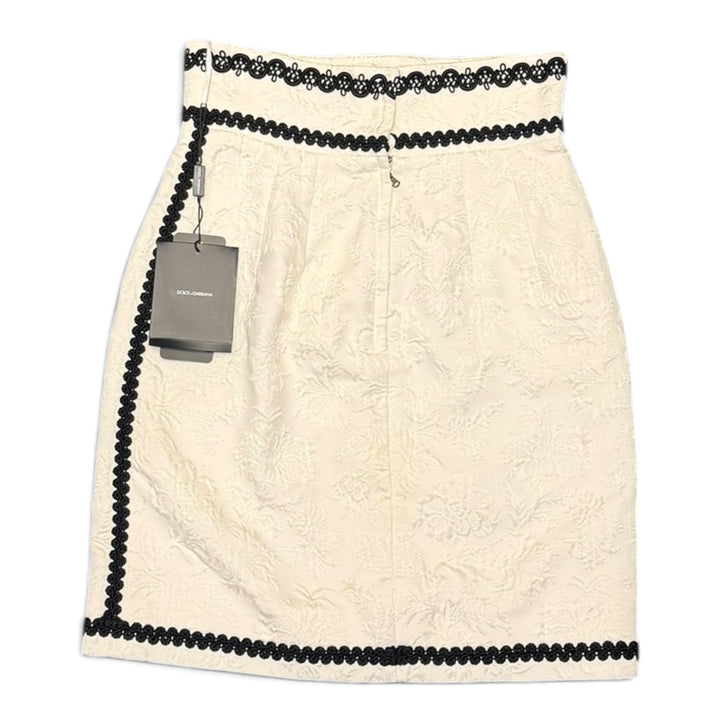 Dolce & Gabbana White & Black Jacquard Suit Two Piece Set (38)