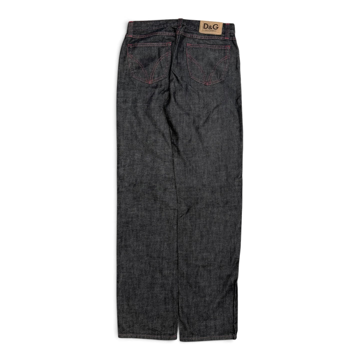 Dolce & Gabbana Straight Fit Stitch Detail Jeans Dark Blue (28)