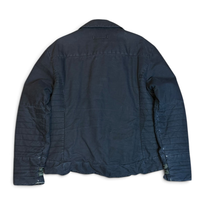 Vintage Armani Exchange Navy Side Zip Heavy Collared Jacket (L)