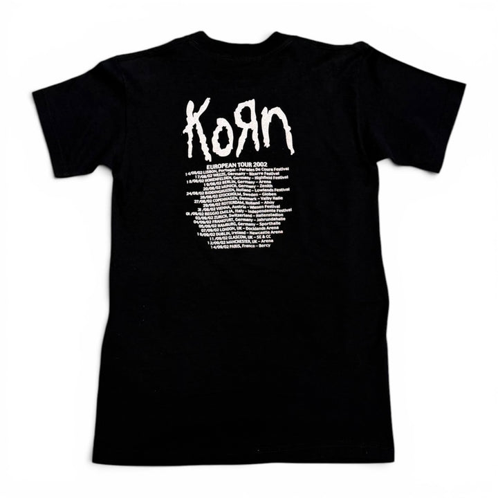 90's Vintage Korn Black Graphic T-Shirt (S)