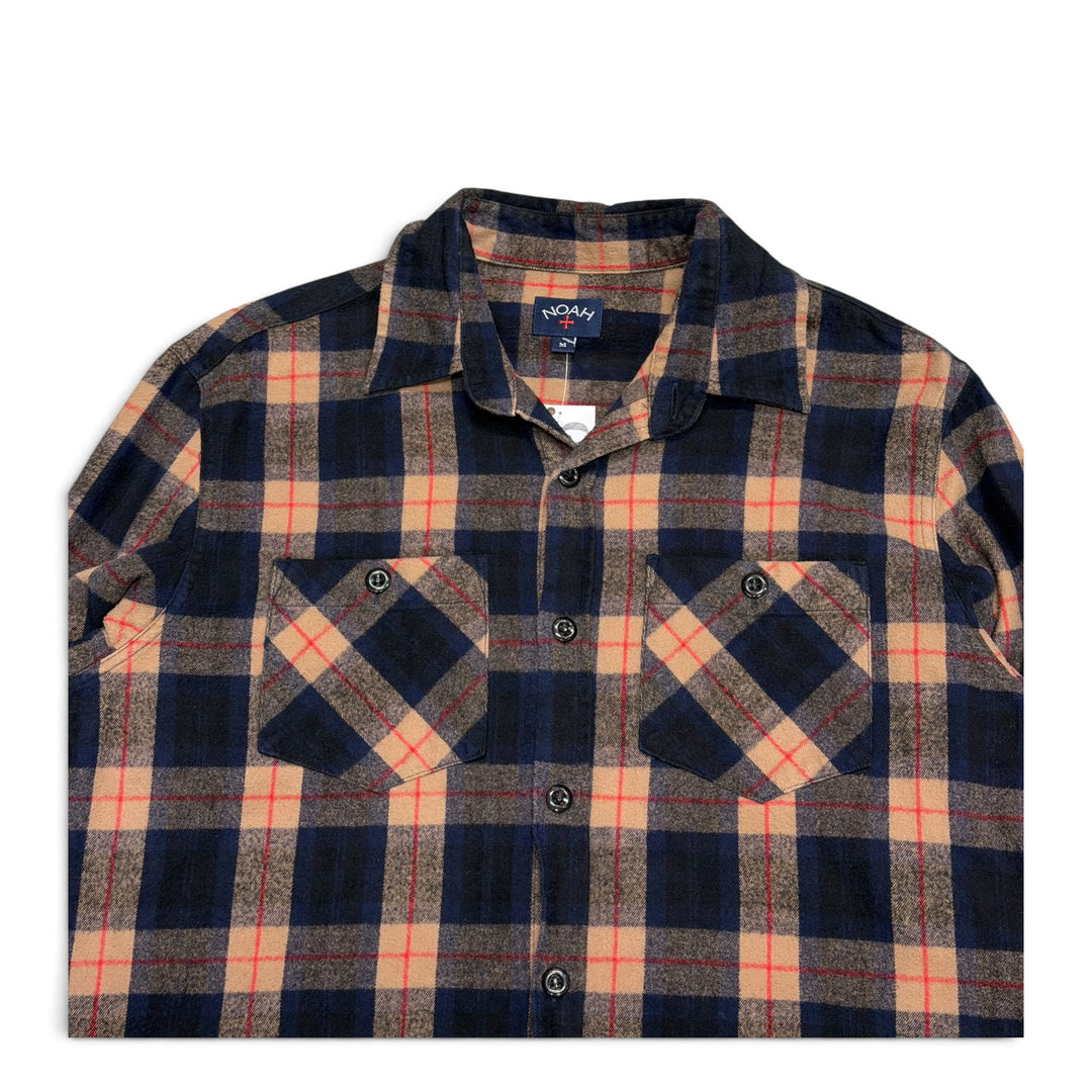 Noah Brown & Navy Checkered Flannel Shirt (M)