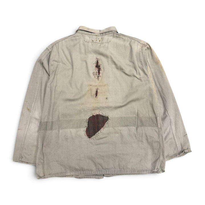 Vintage Reworked Washed Beige French Chore Jacket (L)