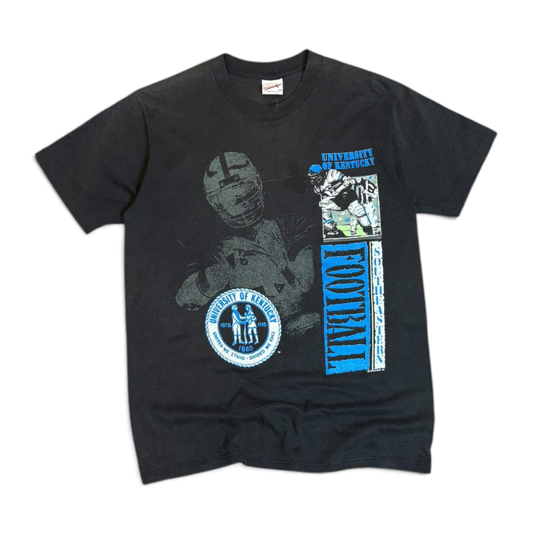 1990 Vintage Kentucky American Football Black Graphic T-Shirt (S)