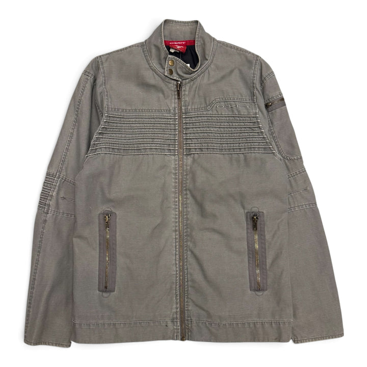 Vintage Oakley Faded Khaki Canvas Bomber Jacket (M)
