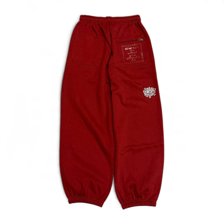 Always Do What You Should Do Dark Red Tracksuit Bottoms (XL)