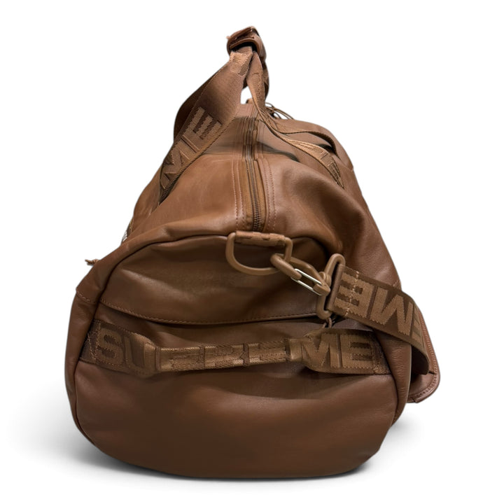 Supreme Brown Leather Duffle Bag