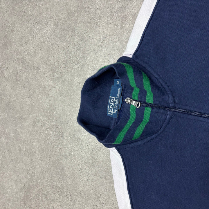 Vintage Polo Ralph Lauren Navy Wimbledon Full Zip Jumper (M)