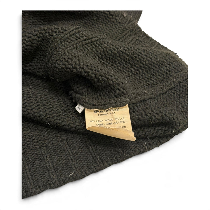 Vintage Stone Island Black Mock Neck Heavy Knitted Sweater (XL)