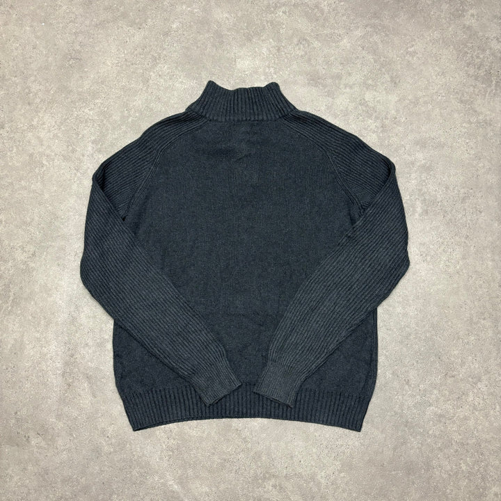 Vintage Kangol Dark Grey Button Up Knitted Sweater (M)