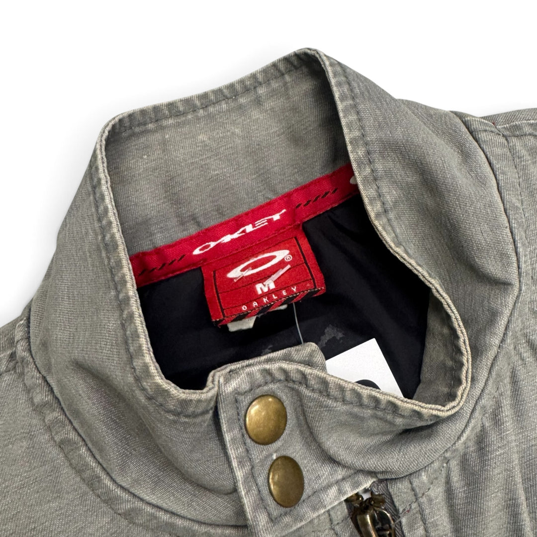 Vintage Oakley Faded Khaki Canvas Bomber Jacket (M)