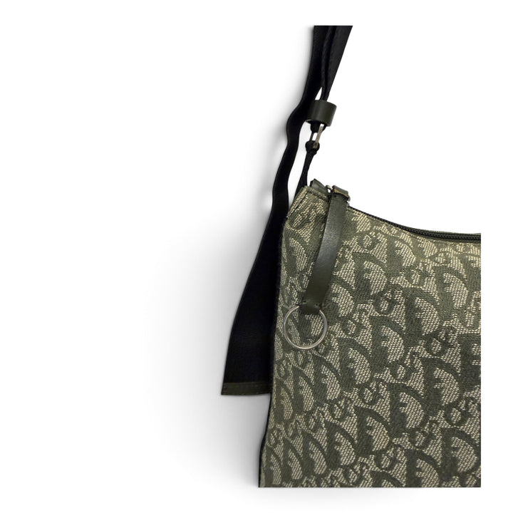Dior Navy Trotter Canvas Shoulder Bag Green
